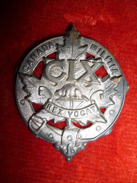 MM283 - 109th Regiment of Canadian Militia Officer's Cap Badge circa 1914